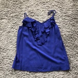Mossimo Size M Blue Ruffle Tank